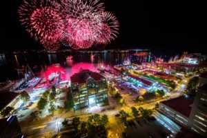 Halifax Harbour with fireworks