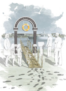 Drawing of The Last Steps Memorial Arch concept