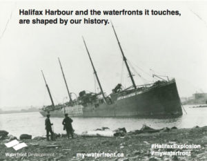 Capsized ship in Halifax Explosion