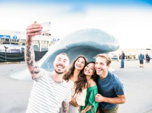 Friends taking a selfie at Halifax Waterfront